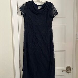 Elegant Navy Lace Dress